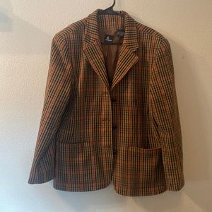 Liz Sport Petite plaid wool blazer size 14P